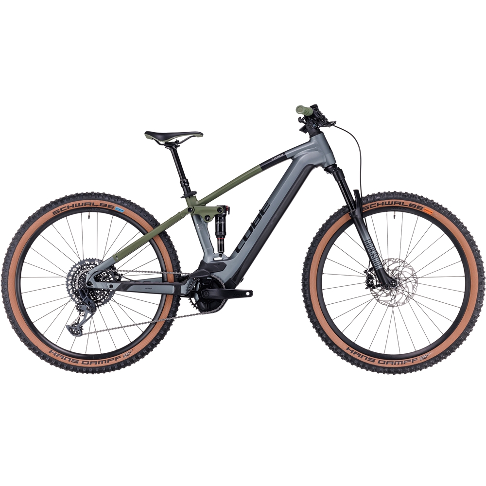 Stereo Hybrid 120 TM 750 Electric Full Suspension Mountain Bike - Flash Grey/Olive (2024)
