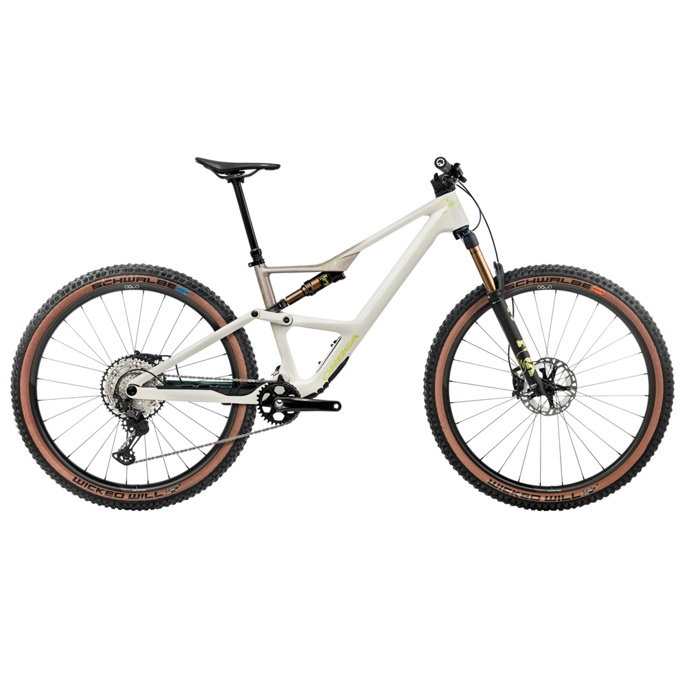Occam SL M10 Full Suspension Mountain Bike - Ivory White/Nickel (2026)