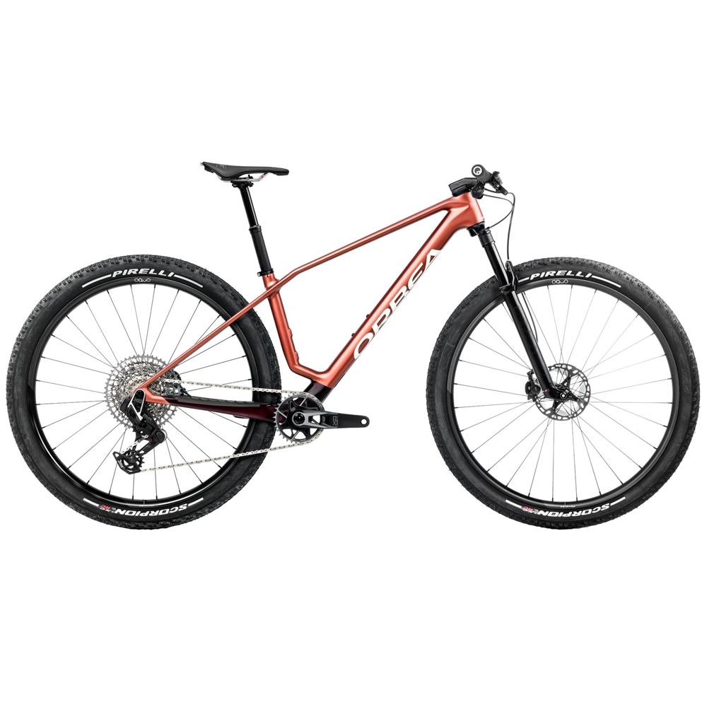 Alma M-Team AXS Hardtail Mountain Bike - Mars Red/Metallic Burgundy Red (2025)