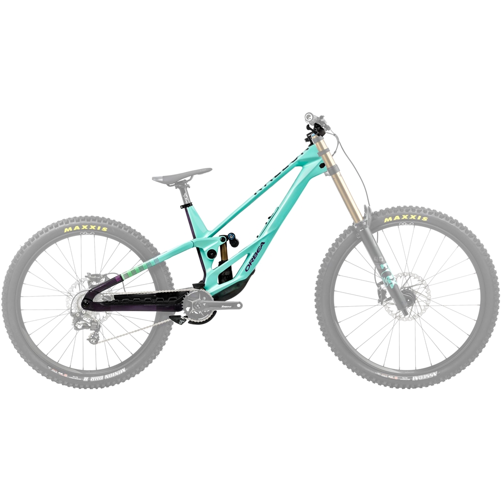 Rallon 450 Downhill Bike Frameset - Aloha Green/Fantasy Purple Carbon View (2026)