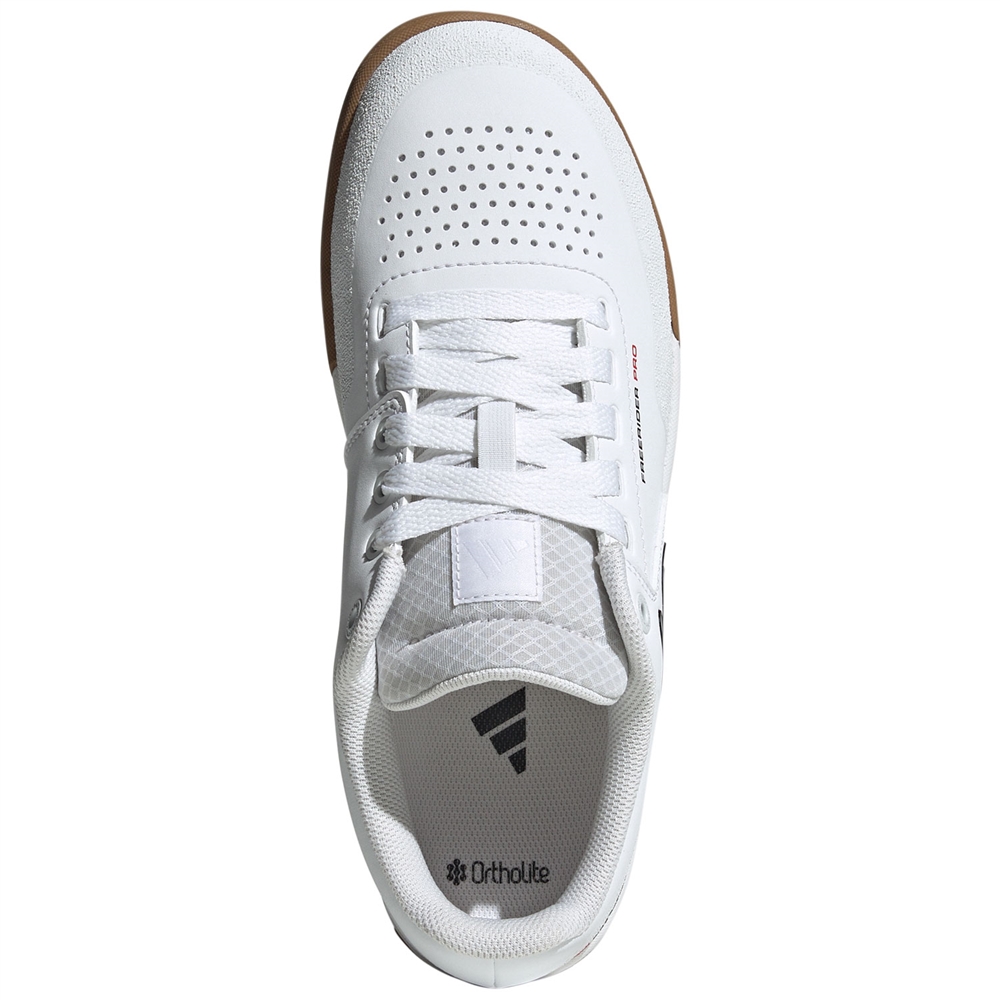 Freeride Pro Flat MTB Shoes - White/Core Black/Red