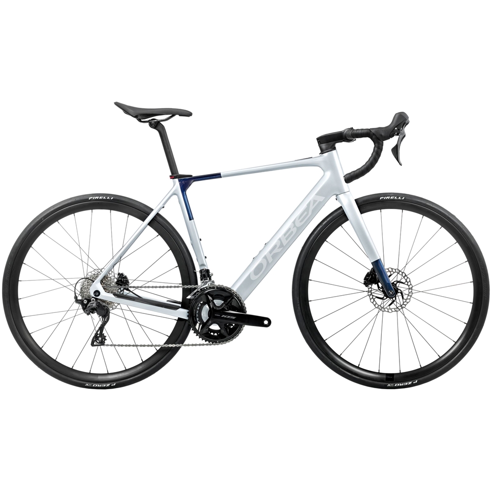 Gain M30 Electric Road Bike - Halo Silver/Blue Carbon View (2026)
