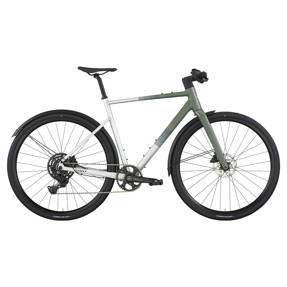 Metrix 30 EQ Flat Bar Road Bike - Alloy Silver/Wenge Green (2026)