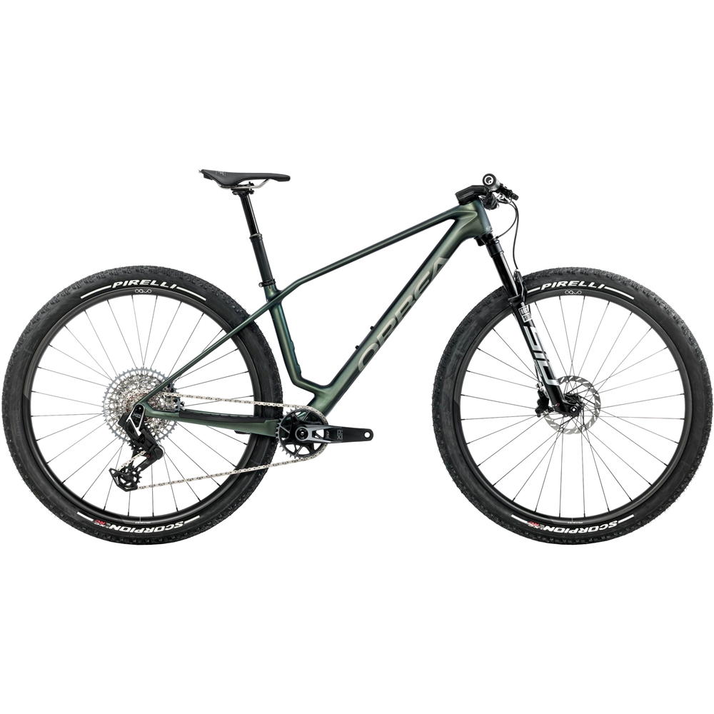Alma M-Team AXS Hardtail Mountain Bike - Seaweed Carbon View (2026)