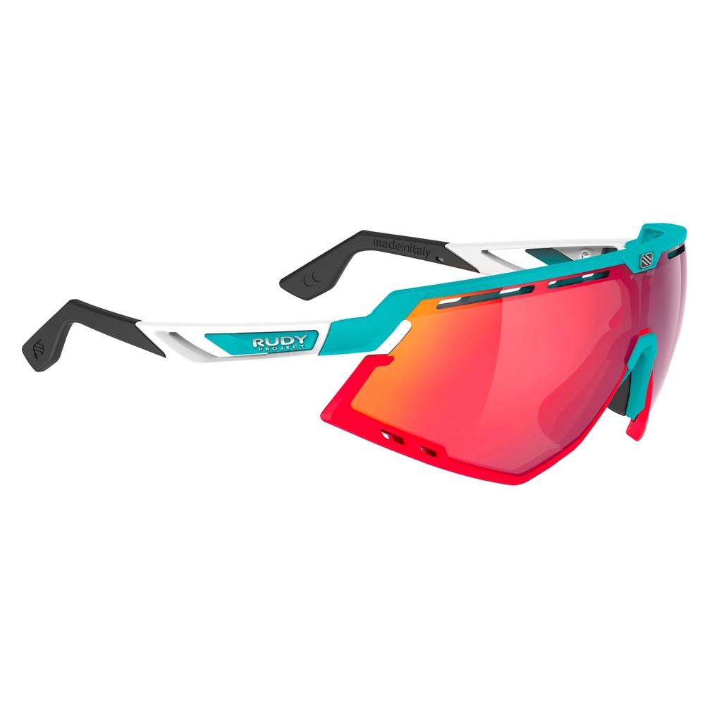 Defender RP Optics Sunglasses - Emerald-White Matte/Multilaser Red