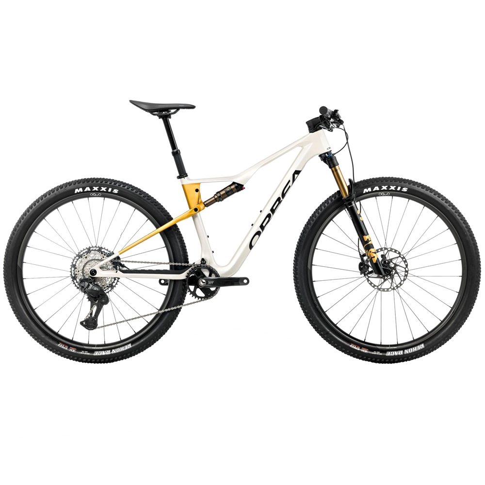 Oiz M10 Full Suspension Mountain Bike - Ivory White/Bumblebee Yellow (2026)