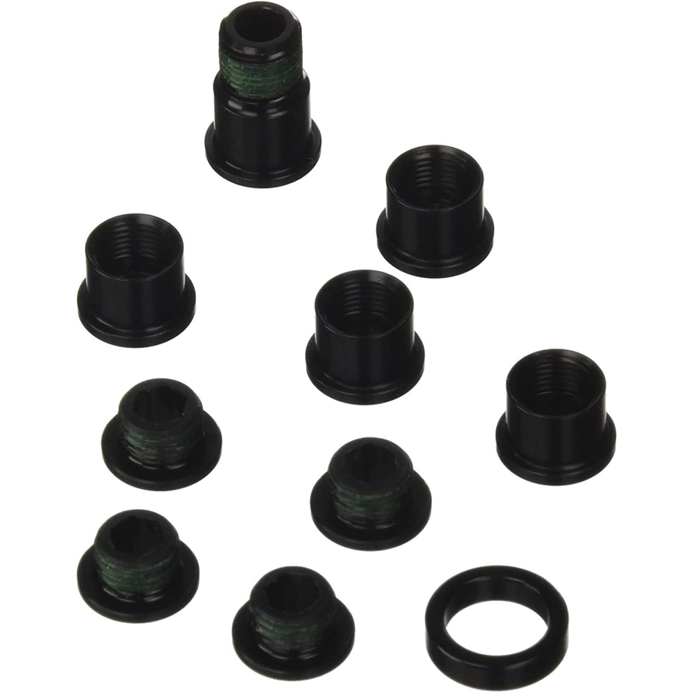 Red 5-Arm Hidden Chainring Bolt Kit