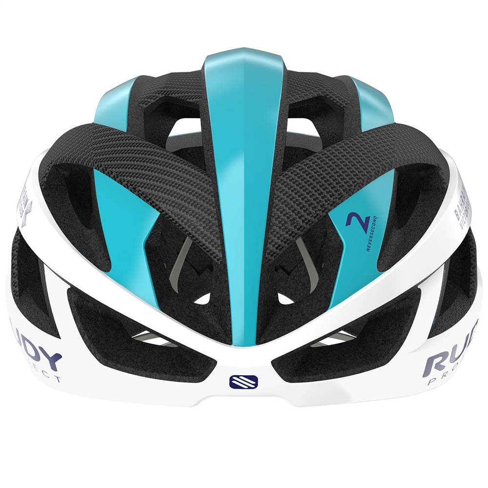 Team Bahrain Victorious Rebel Road Helmet - White/Shiny Teal