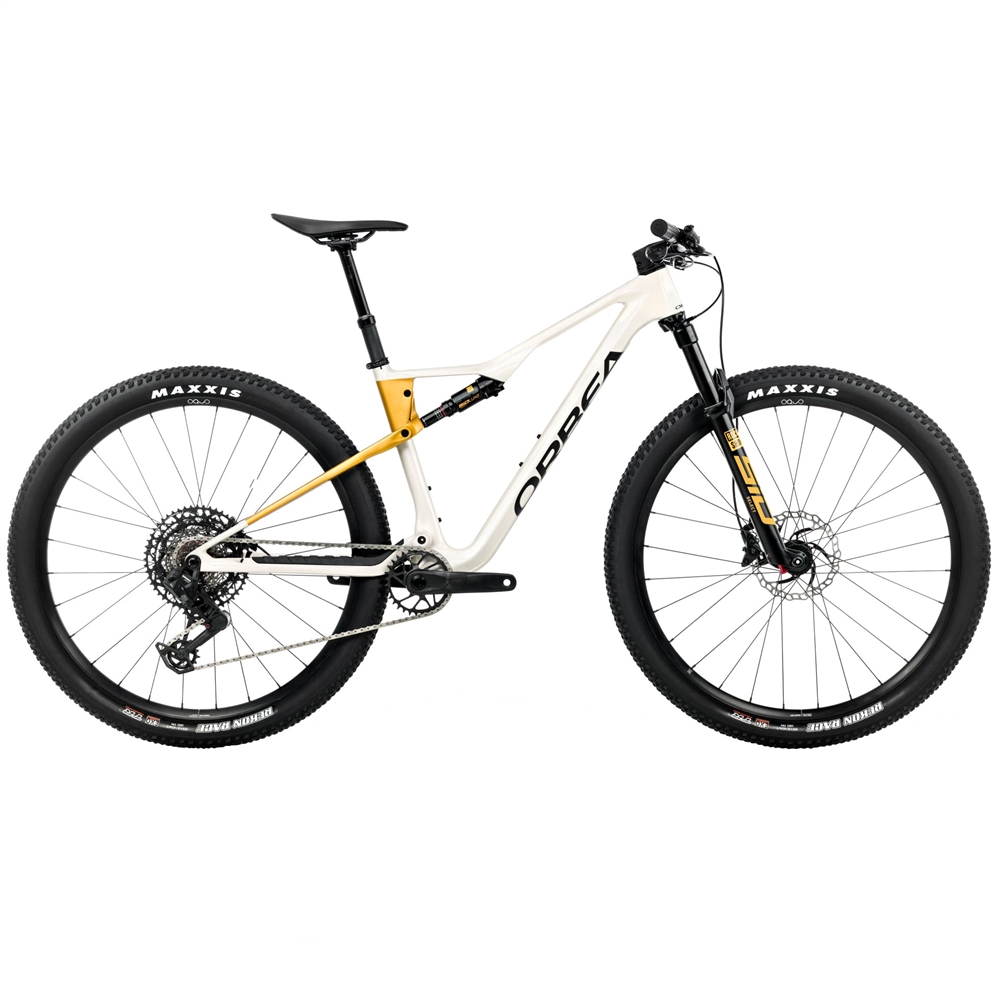 Oiz M21 Full Suspension Mountain Bike - Ivory White/Bumblebee Yellow (2026)