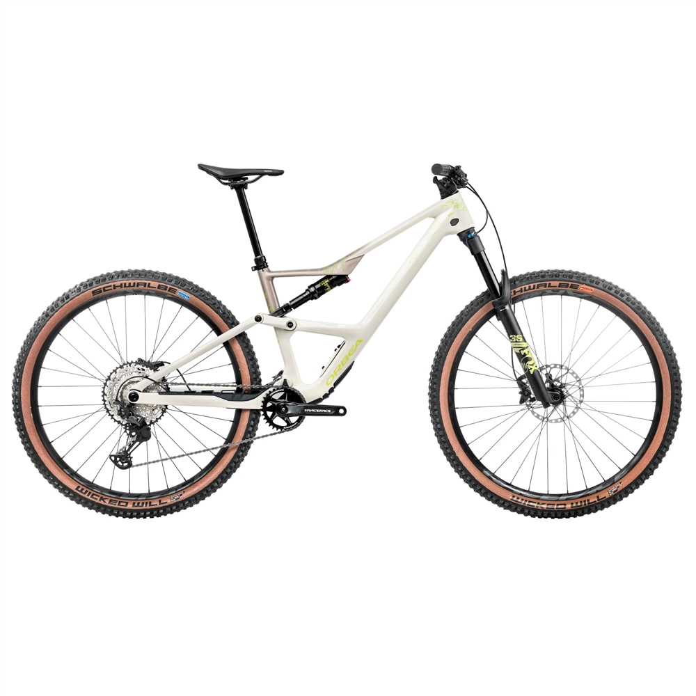 Occam SL M30 Full Suspension Mountain Bike - Ivory White/Nickel (2026)