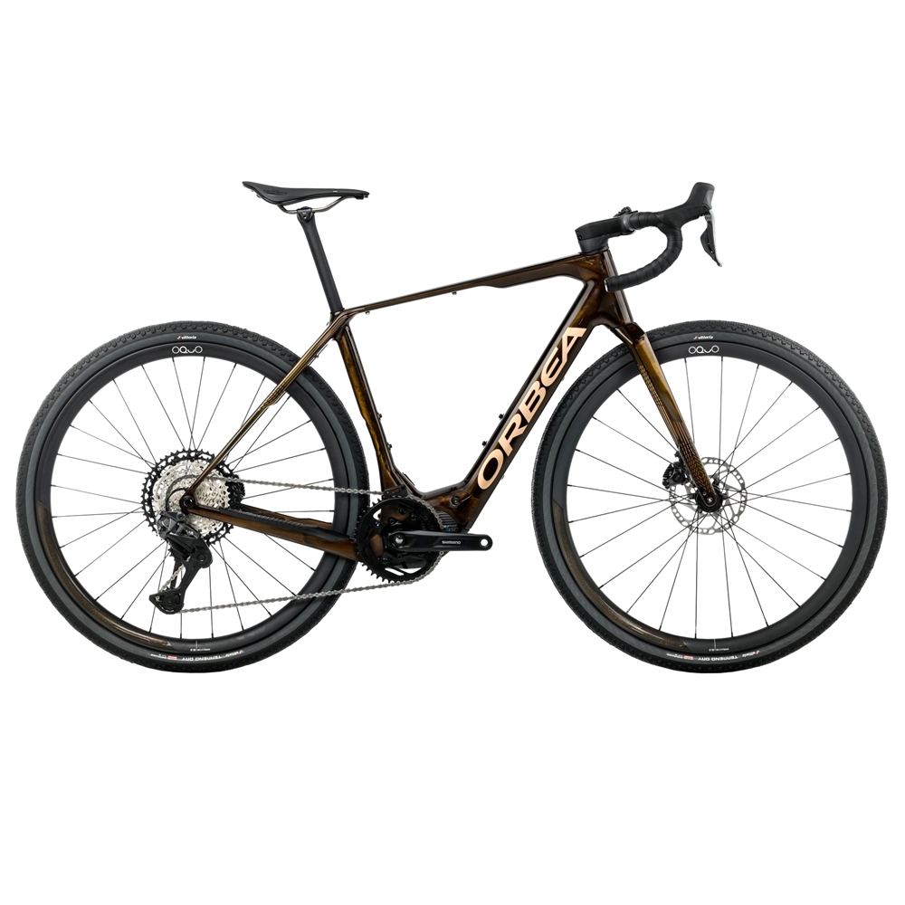 Denna M20i Electric Gravel Bike - Caramel Carbon View/Metallic Gold (2026)