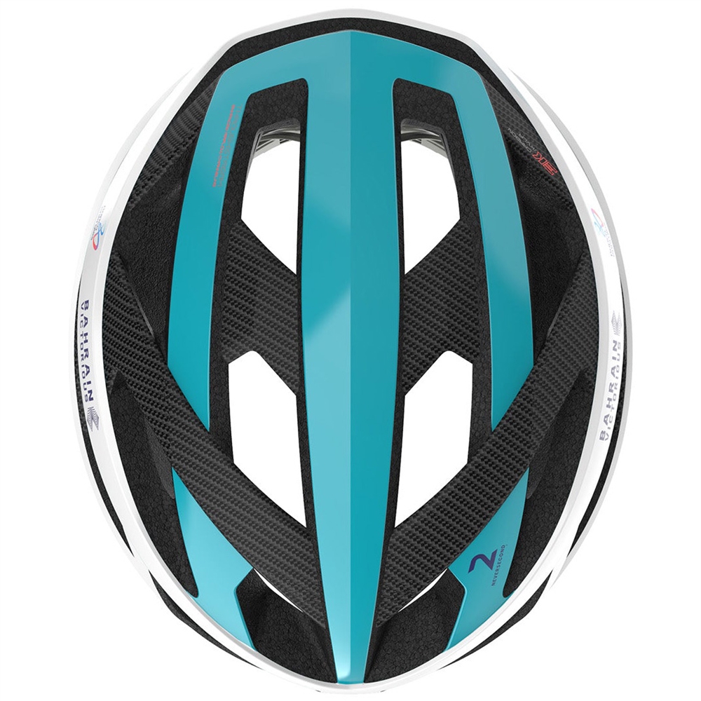 Team Bahrain Victorious Rebel Road Helmet - White/Shiny Teal