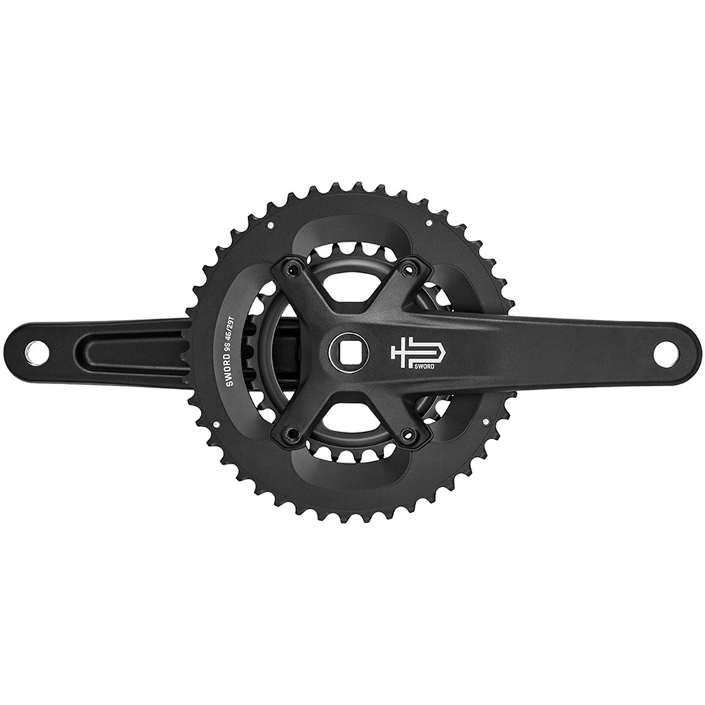 Sword Black 2x9 Gravel Bike Crankset
