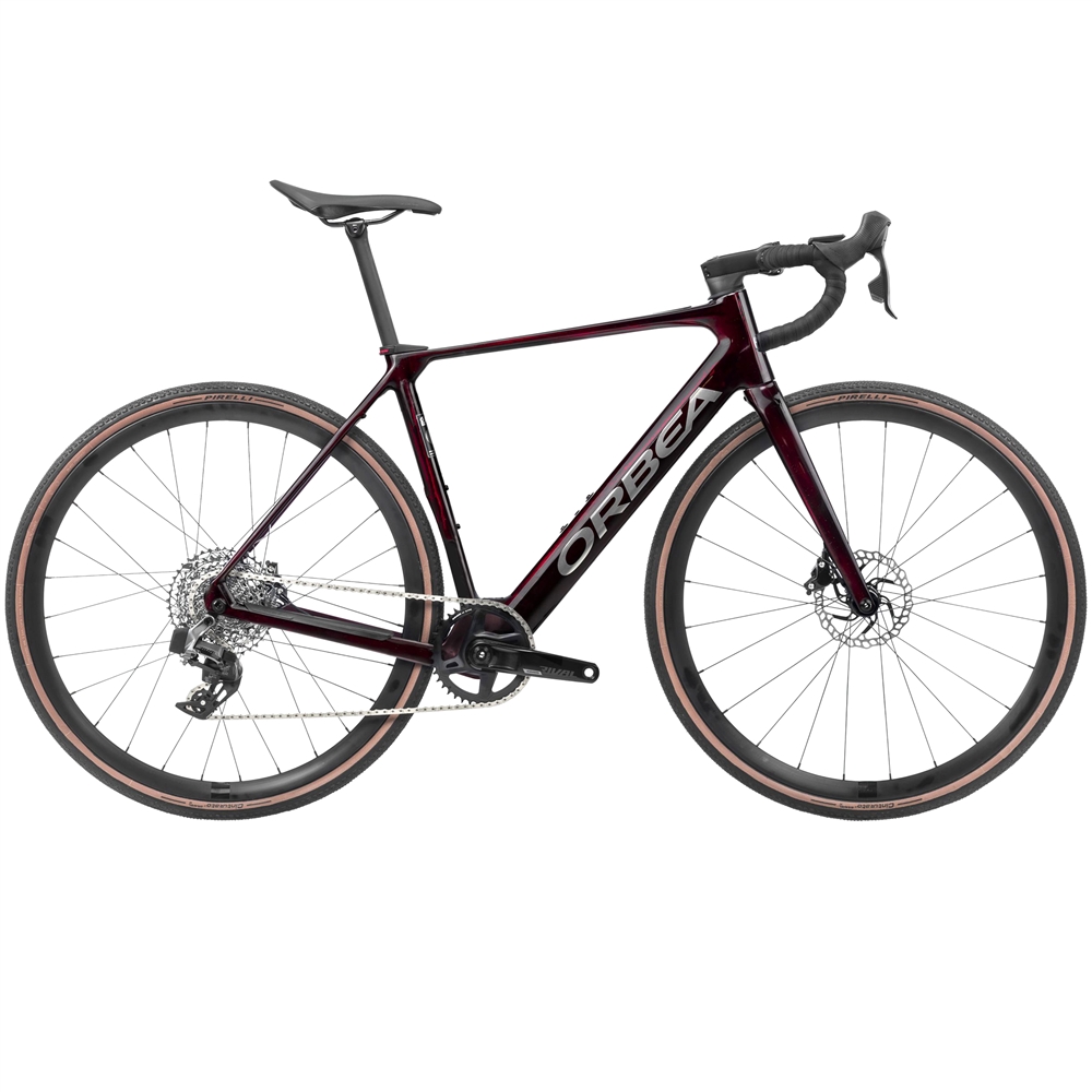 Gain M31E 1x Electric Road Bike - Wine Red/Carbon View (2024)