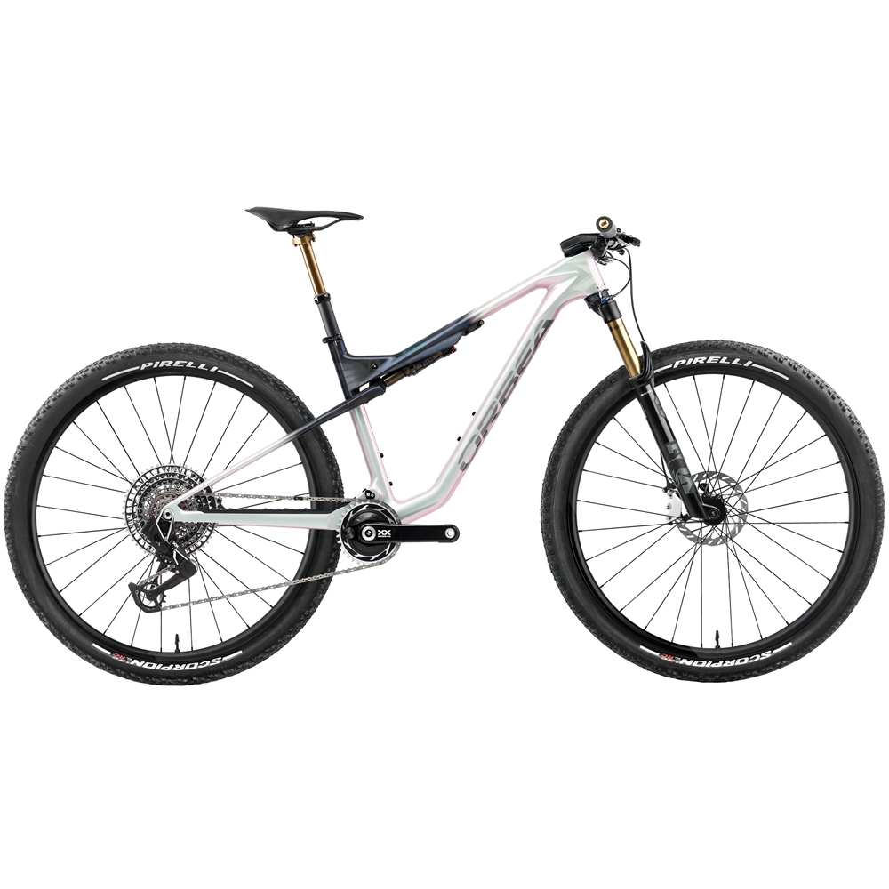 Oiz M-LTD Full Suspension Mountain Bike - Iris White/Seaweed Carbon View (2027)