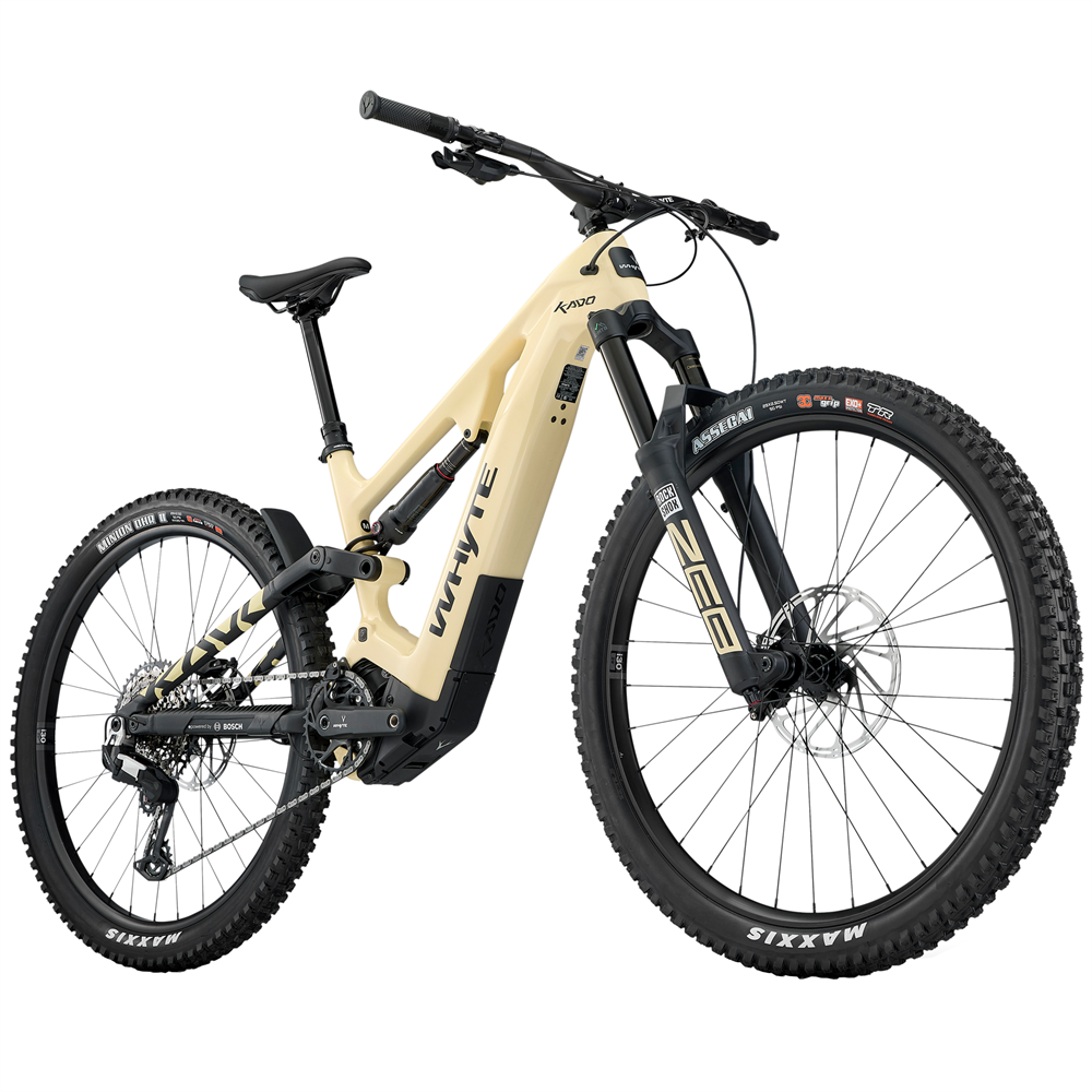 Kado RS Electric Full Suspension Mountain Bike - Gloss Dune Tan Yellow (2025)