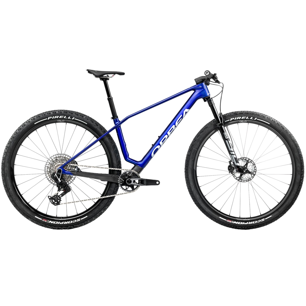 Alma M-Team AXS Hardtail Mountain Bike - Cobalt Blue/Carbon Raw (2025)