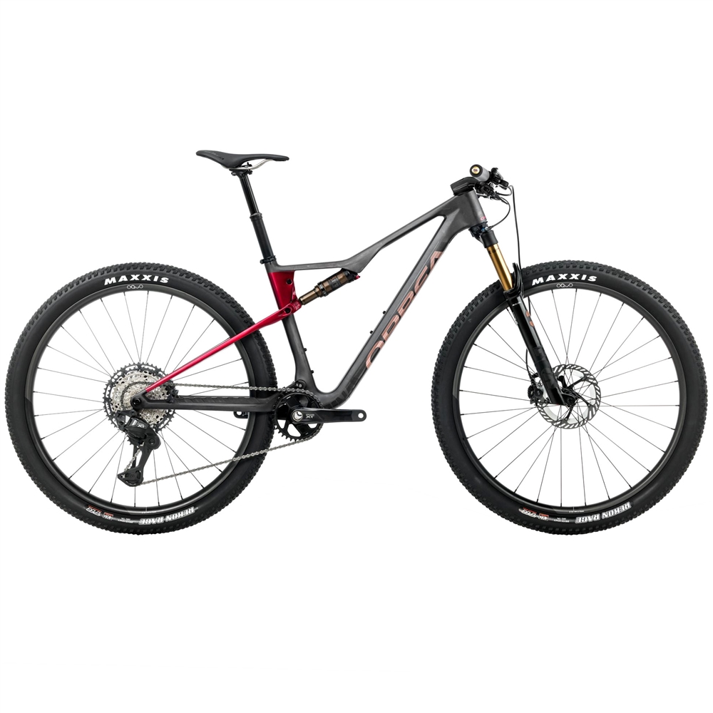 Oiz M-Pro Full Suspension Mountain Bike - Diamond Carbon View/Cherry Red (2026)