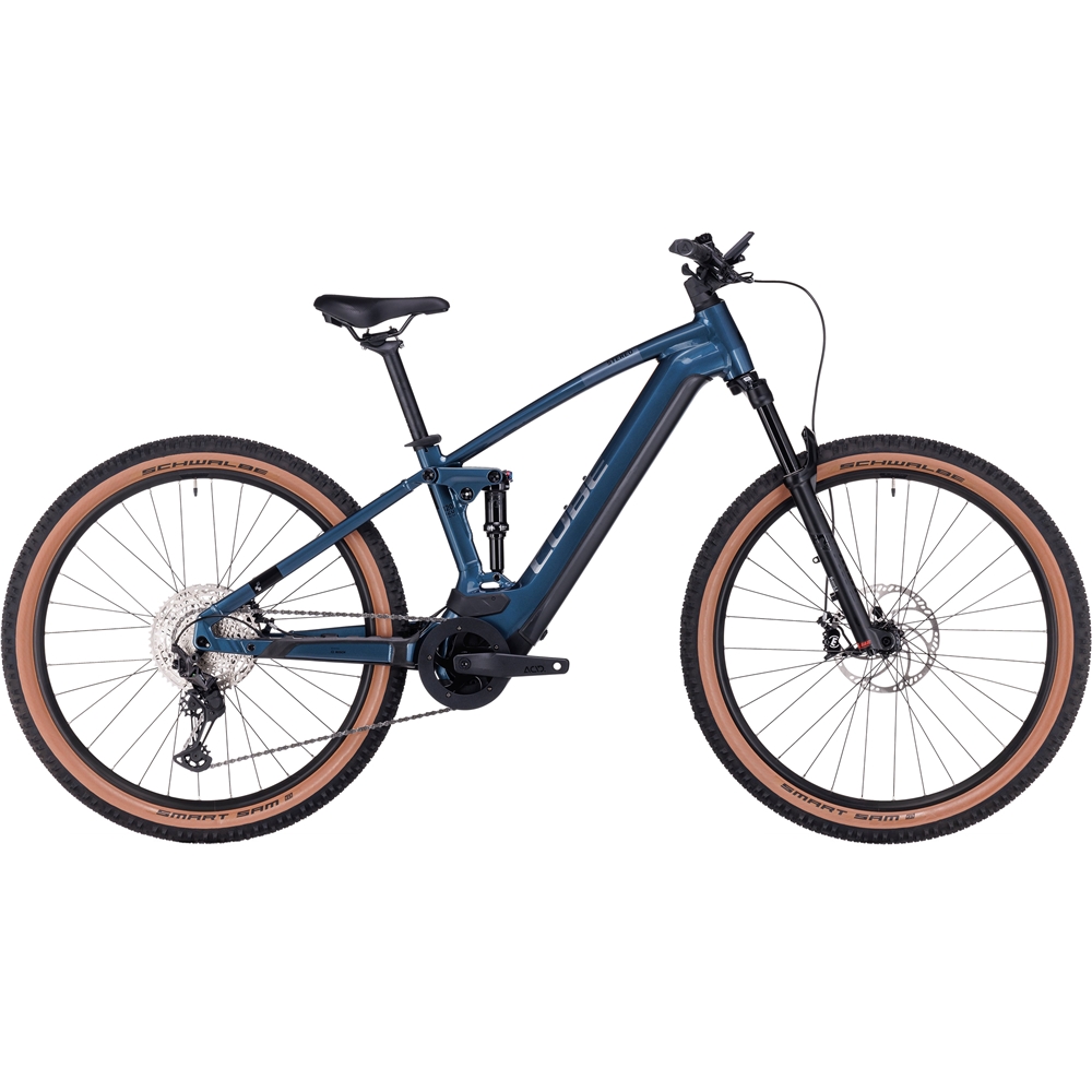 Stereo Hybrid 120 Race 750 Electric Full Suspension Mountain Bike - Petrol Blue/Chrome (2024)