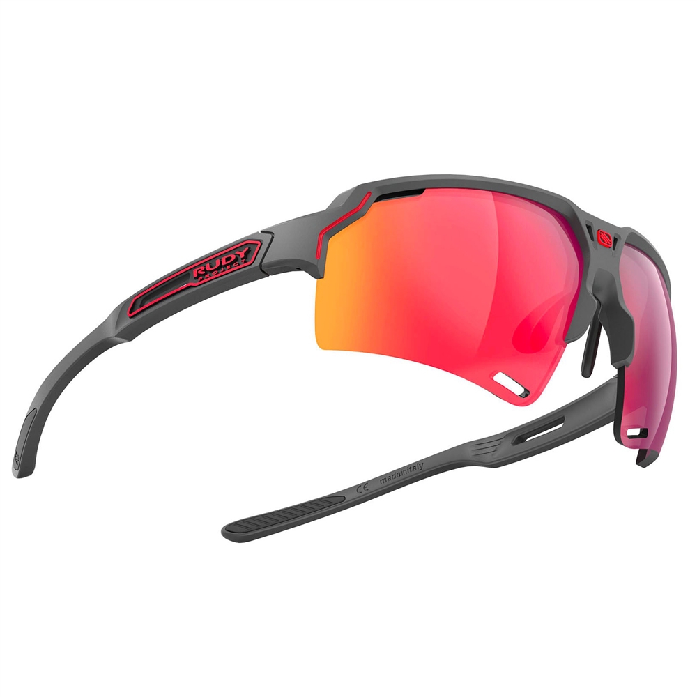 Deltabeat RP Optics Sunglasses - Charcoal Matte/Multilaser Red