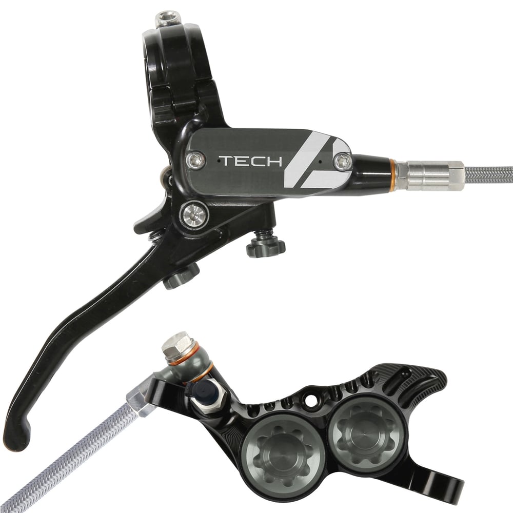 Tech 4 V4 Hydraulic Disc Brake - Braided Hose - Right-Hand/Front (No Rotor)